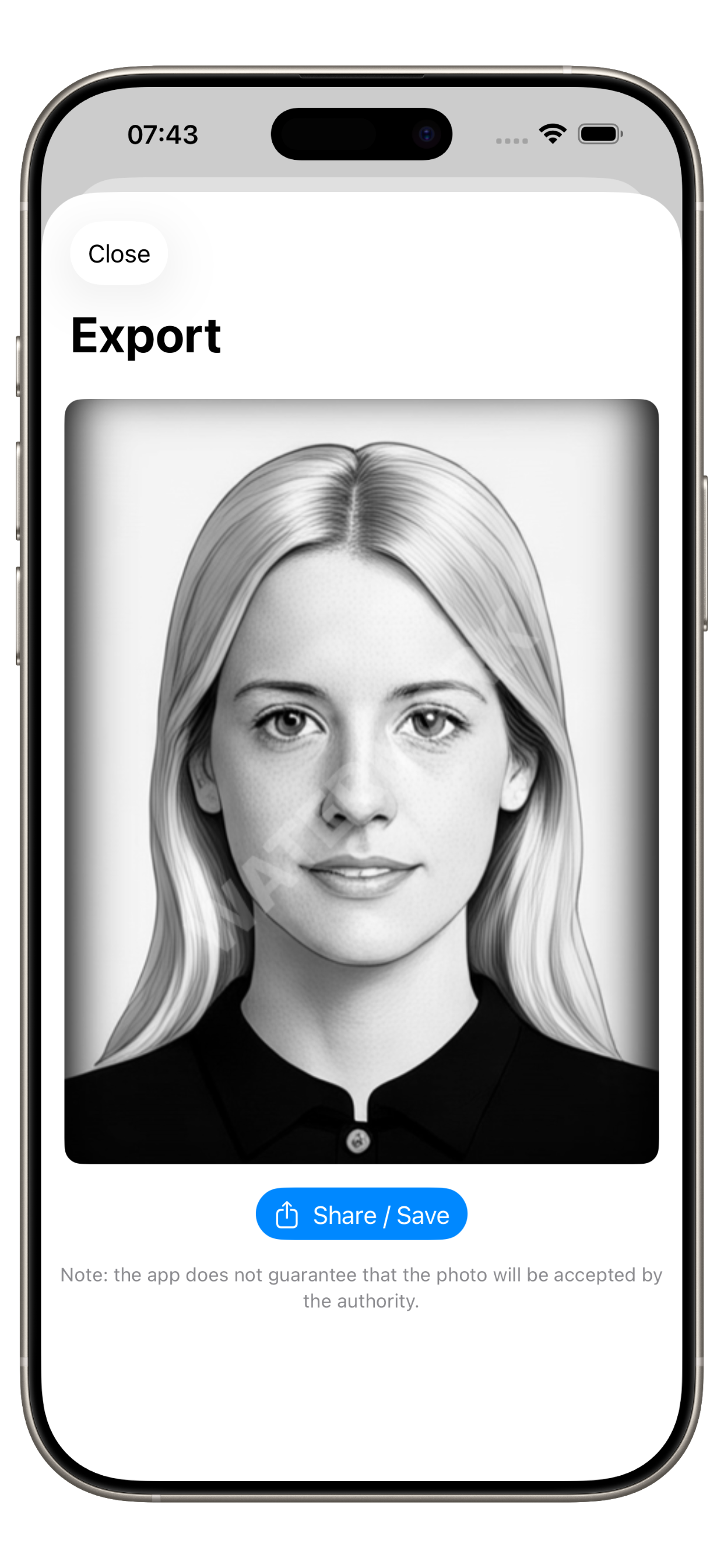 iPhone — export options and print layouts